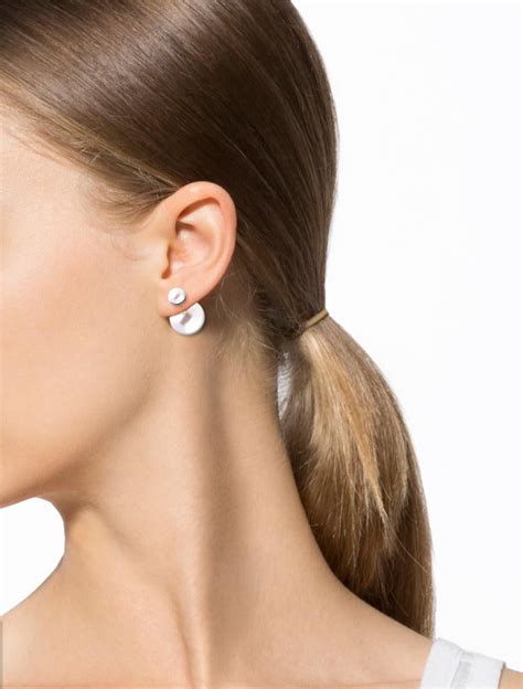 dior silver stud earrings|Women's Designer Earrings .